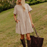 Charming Glance Stripe Mini Dress in Mocha Image - 1
