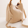 Cue The Chic Faux Leather Bucket Bag in Warm Taupe Image - 1
