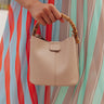 Cue The Chic Faux Leather Bucket Bag in Warm Taupe Image - 1