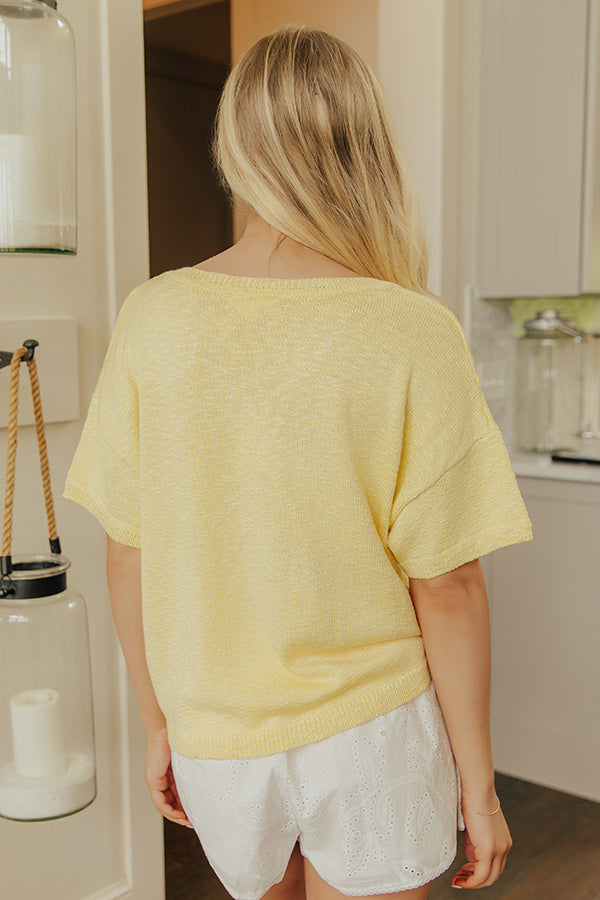 Coffee Run Cutie Knit Top in Yellow Image - 3