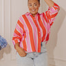 Sugar Rush Stripe Button Up Top Curves Image - 1