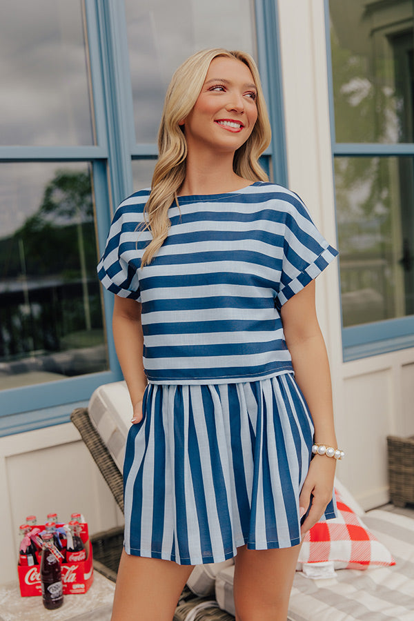 Boardwalk Chic Stripe Crop Top Image - 2
