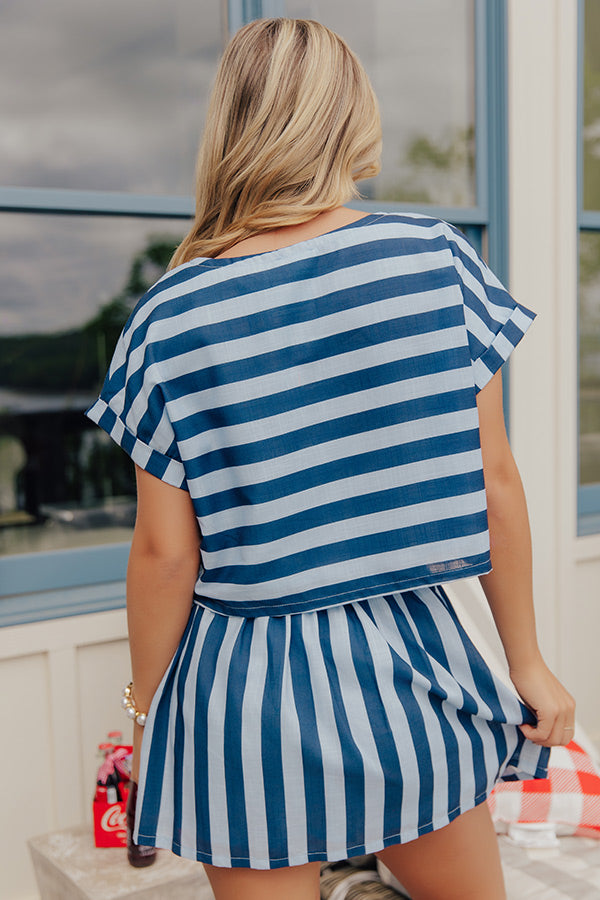 Boardwalk Chic Stripe Crop Top Image - 4
