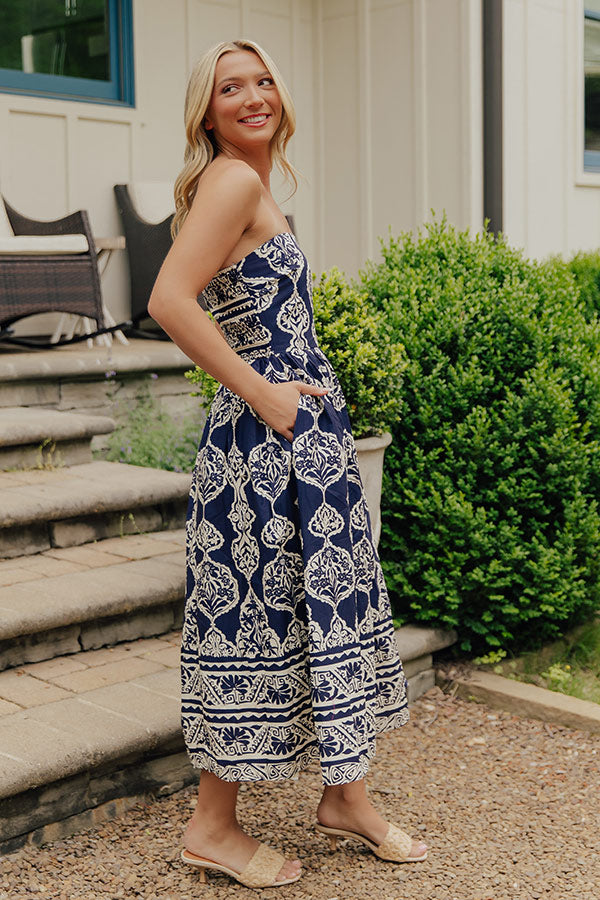 City Nights Floral Midi Dress in Navy Image - 5