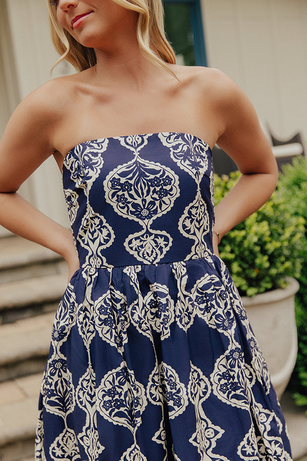 City Nights Floral Midi Dress in Navy Image - 3