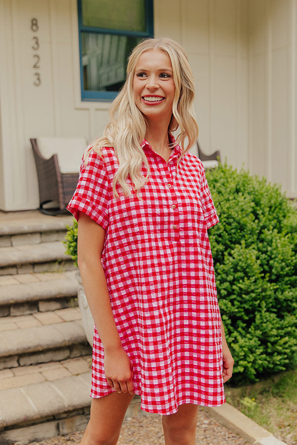 Lakeside Picnic Gingham Mini Dress Image - 2