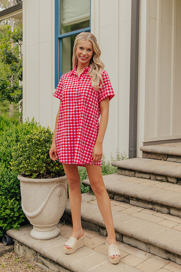 Lakeside Picnic Gingham Mini Dress Image - 1