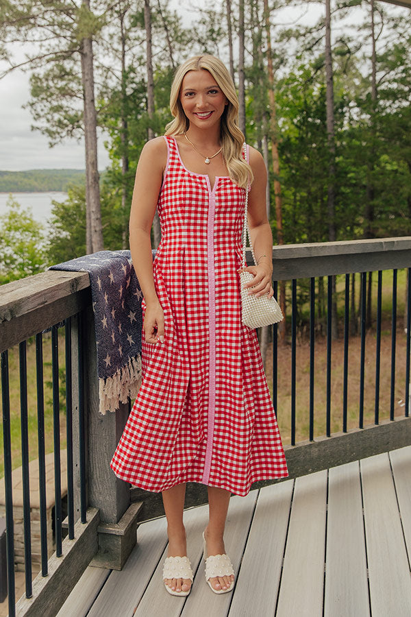 Soho Picnic Gingham Midi Dress Image - 2