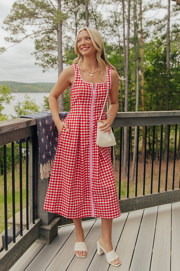 Soho Picnic Gingham Midi Dress