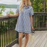 Dockside Chic Stripe A-line Mini Dress in Light Blue Image - 1