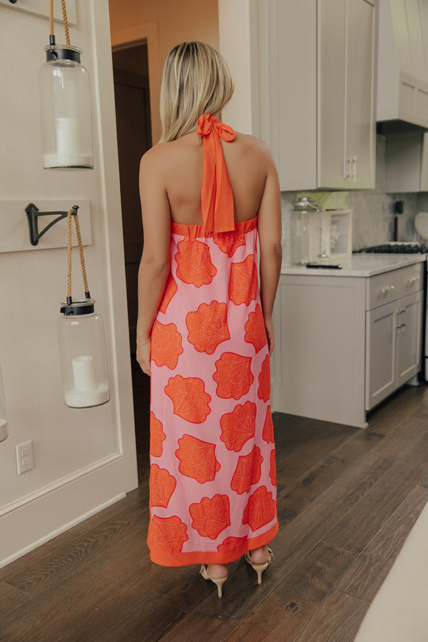 Shell Coast Reverie Linen-Blend Midi Dress Image - 5