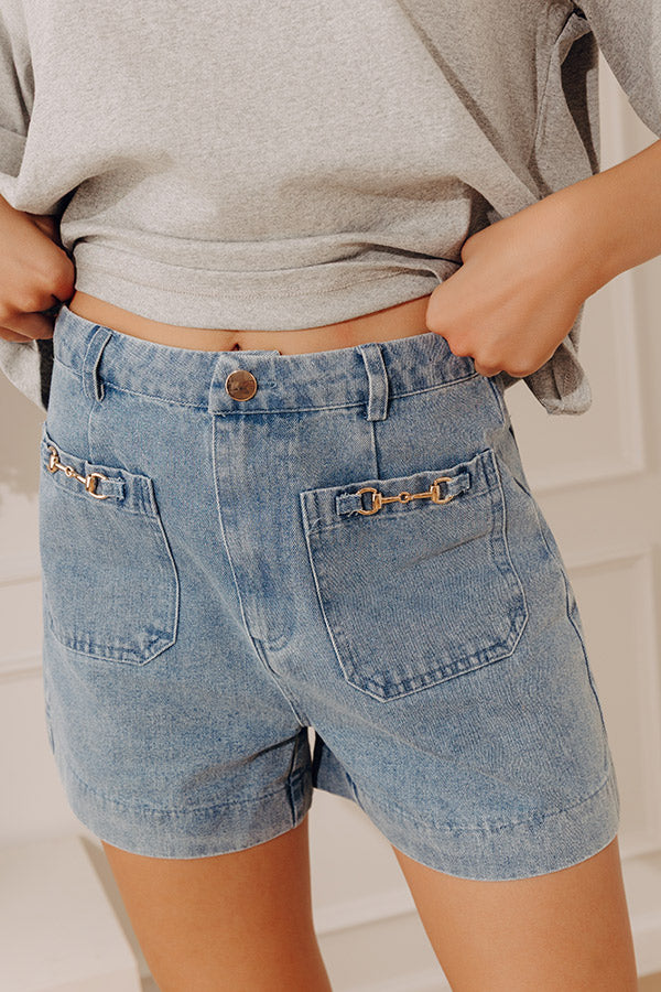 The Kelsey High Waist Shorts in Medium Wash Image - 2
