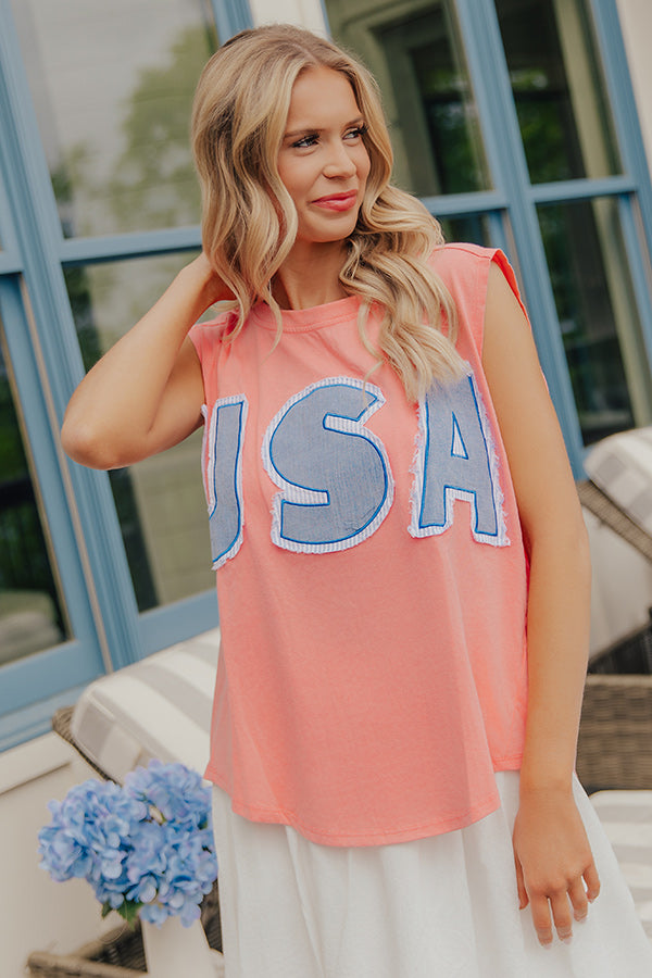 Beach Day USA Patchwork Tee Image - 2