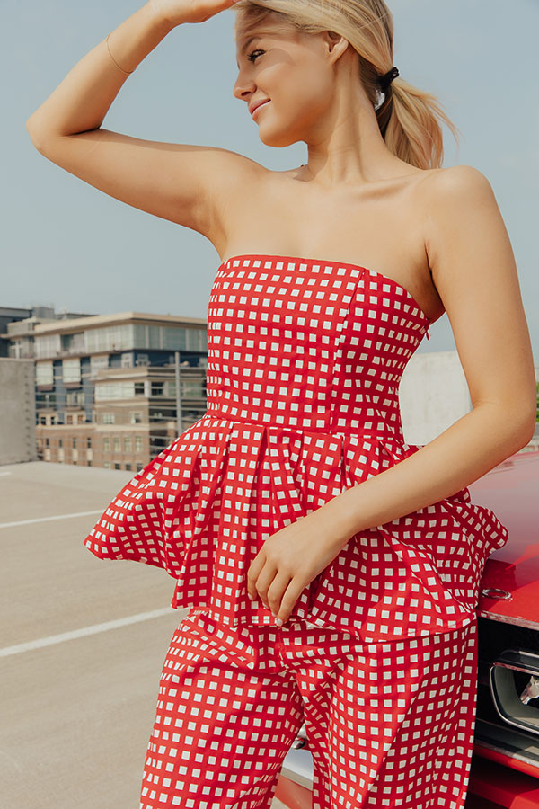 Soho Picnic Gingham Peplum Top Image - 4