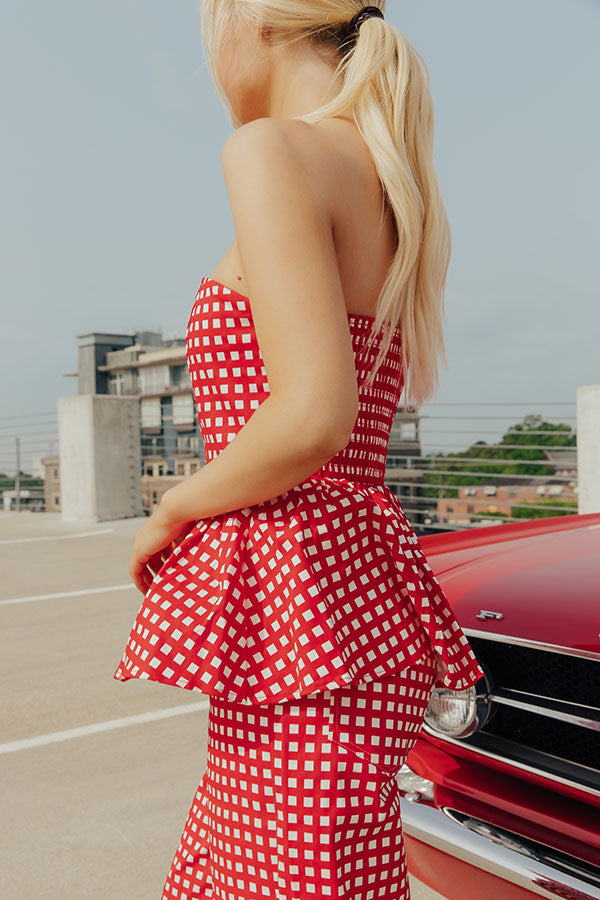 Soho Picnic Gingham Peplum Top Image - 5