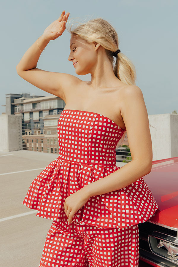 Soho Picnic Gingham Peplum Top Image - 2