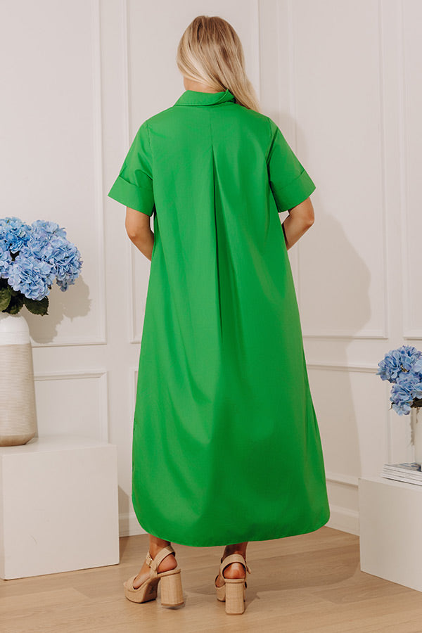 midi shirt dress Capri Ease Midi Shirt Dress in Kelly Green S / kelly-green