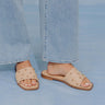 Come Aboard Raffia Woven Studded Sandals Image - 1