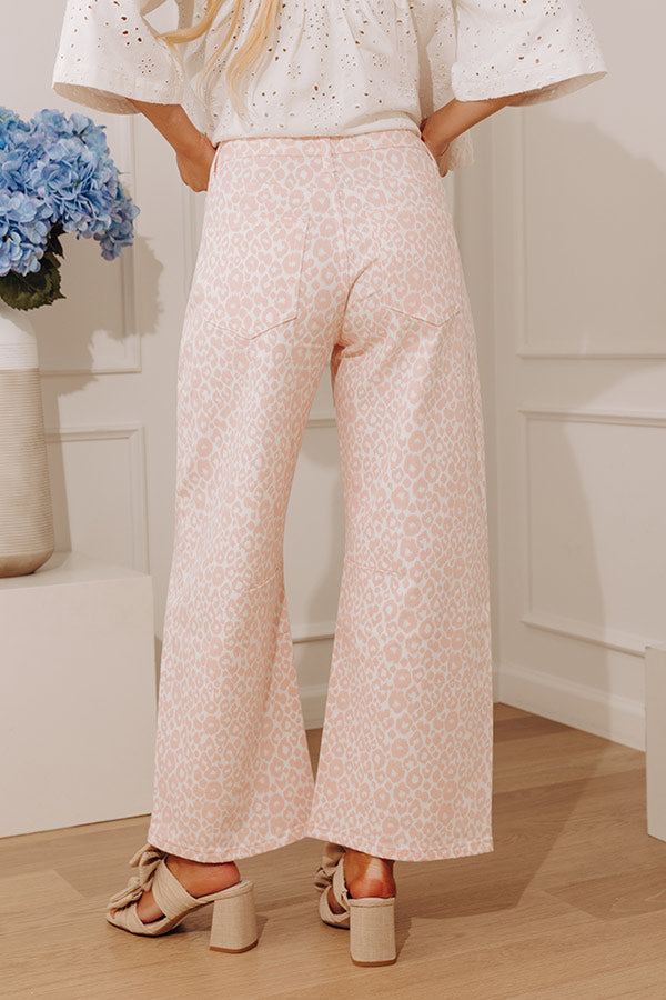 Blush Instinct High Waist Leopard Barrel Leg Jean Image - 3