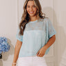 Delicate Muse Lace Top in Sky Blue Image - 1