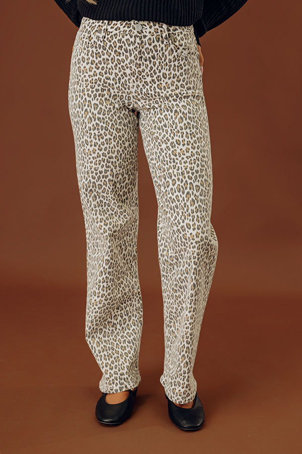 HIDDEN JEAN Lottie High Waist Leopard Dad Jeans Image - 2