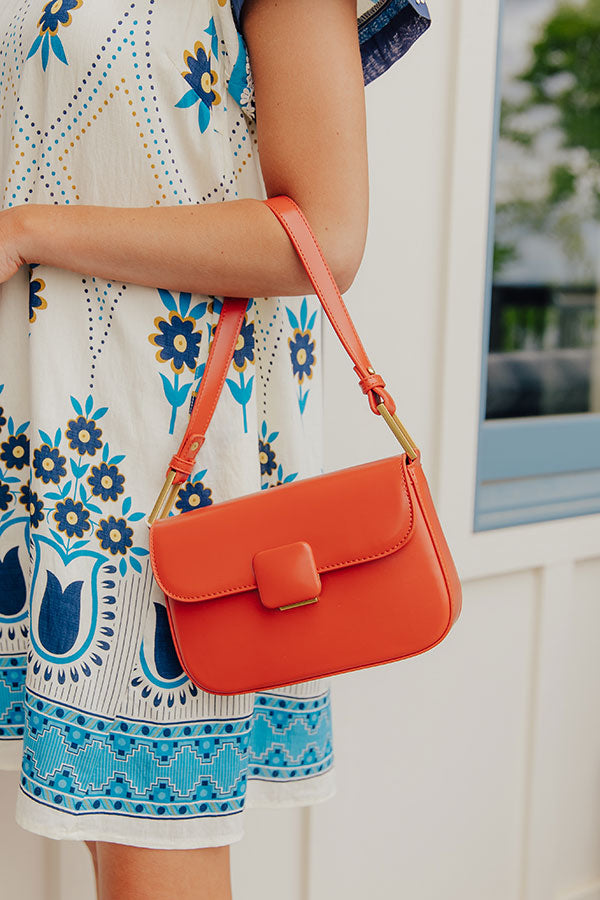 Sweet On You Faux Leather Purse in Dark Tangerine Image - 1