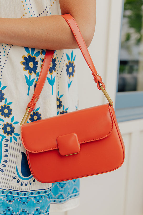 Sweet On You Faux Leather Purse in Dark Tangerine Image - 3