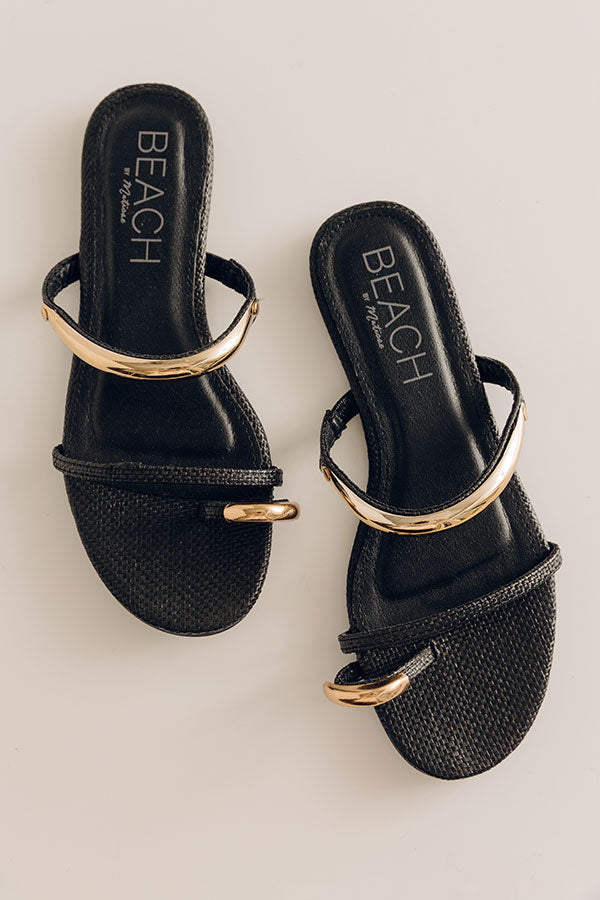 Chic Mode Faux Leather Sandal in Black Image - 2