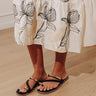 Chic Mode Faux Leather Sandal in Black Image - 1