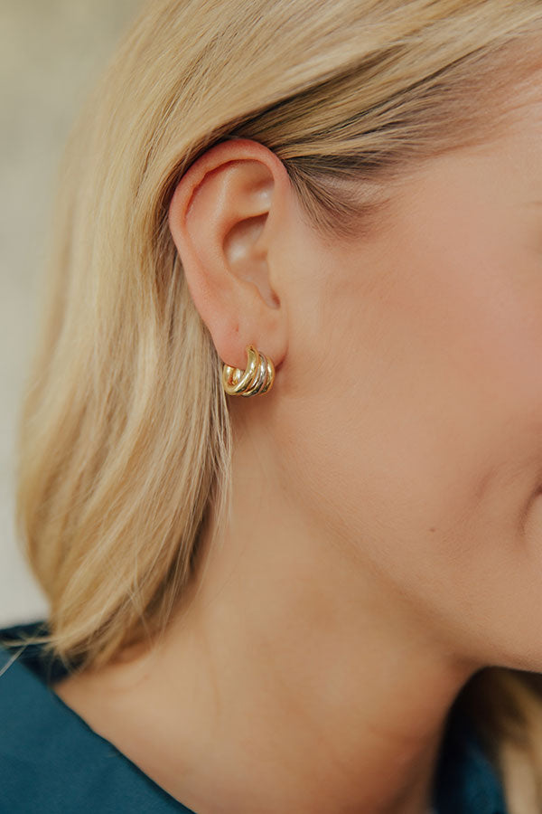 Uptown Charm 2-Tone Hoop Earrings