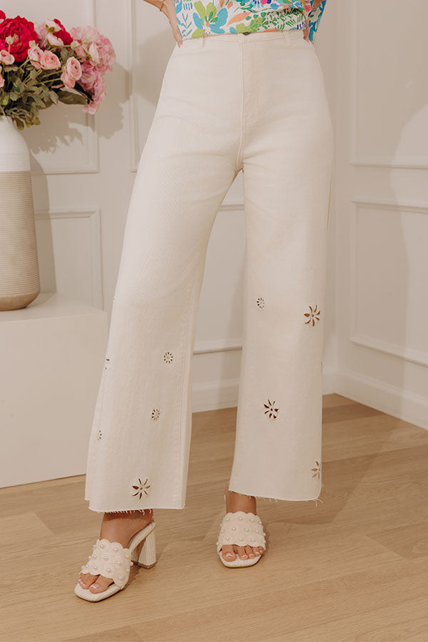 The Daisy High Waist Embroidered Wide Leg Jean Image - 1