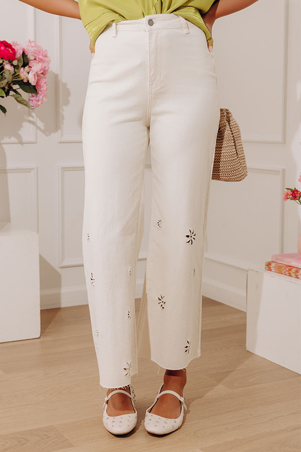 The Daisy High Waist Embroidered Wide Leg Jean Image - 1