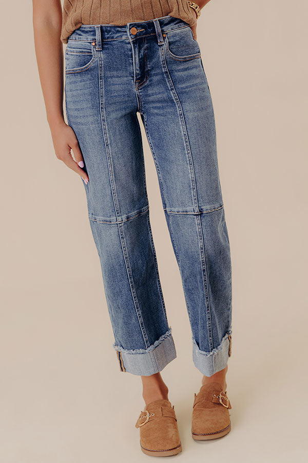 RISEN Sam Midrise Wide Leg Cuffed Jean Image - 3