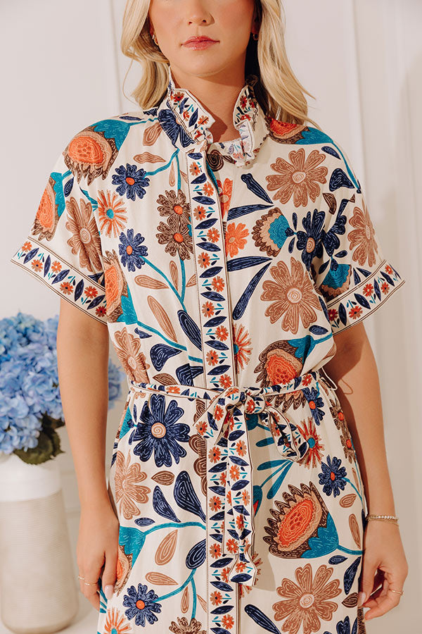 Tuscan Sun Floral Button Down Midi Dress in French Vanilla Impressions Online Boutique Tuscan Sun Floral Button Down Midi Dress in French Vanilla Impressions Online Boutique