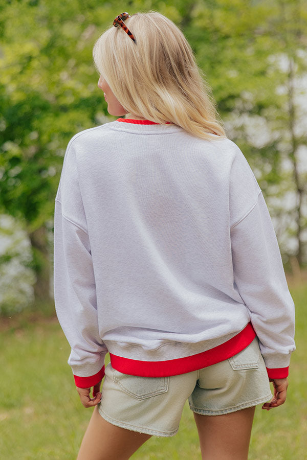 America Embroidered Oversized Sweatshirt Image - 4