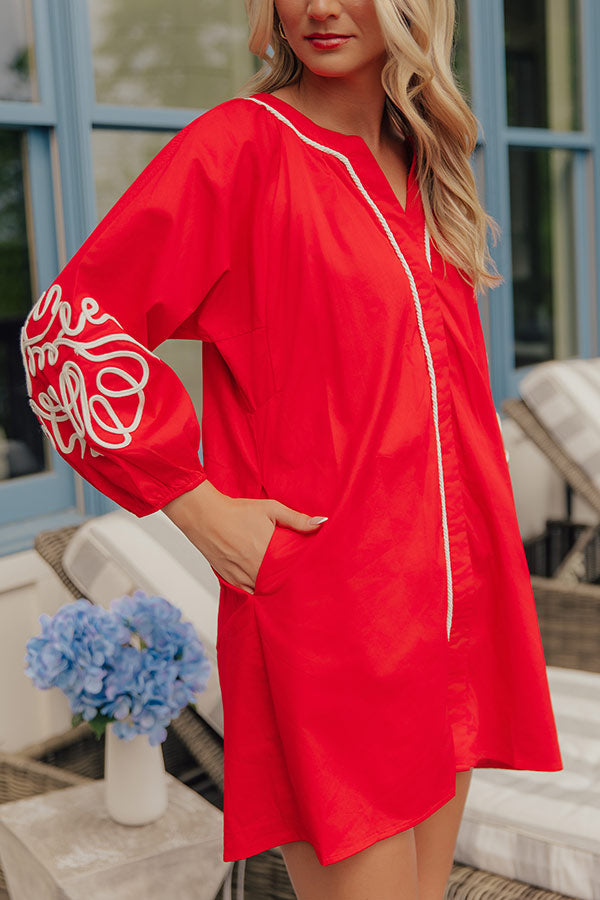 Harbor Nights Embroidered Mini Dress Image - 2