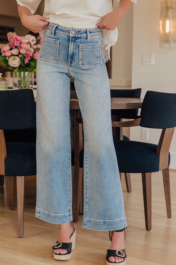 HIDDEN JEANS Ivy High Waist Studded Wide Leg Jean Image - 1
