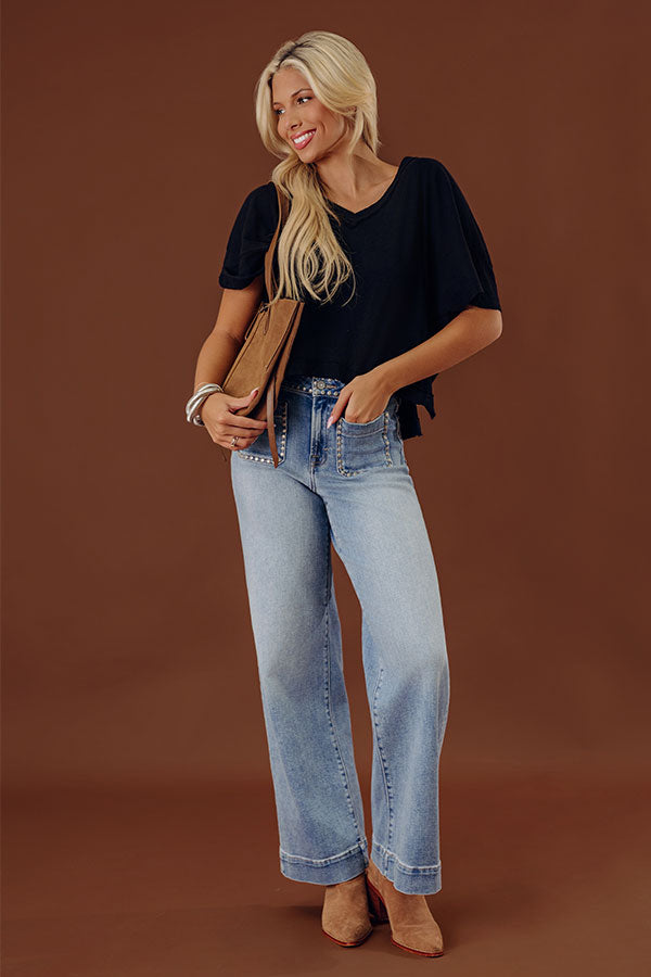 HIDDEN JEANS Ivy High Waist Studded Wide Leg Jean Image - 2
