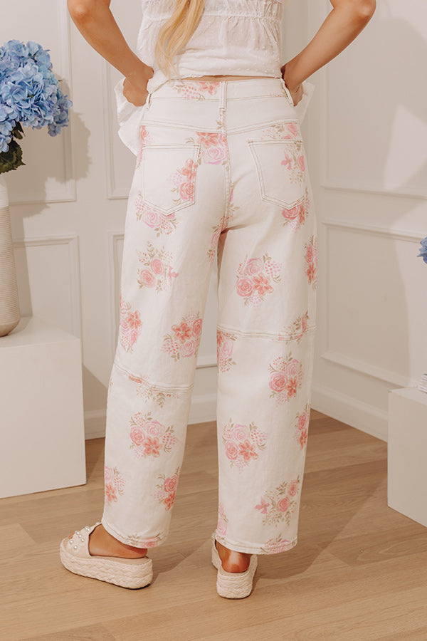 Fresh Pick High Waist Floral Barrel Leg Jean Image - 3