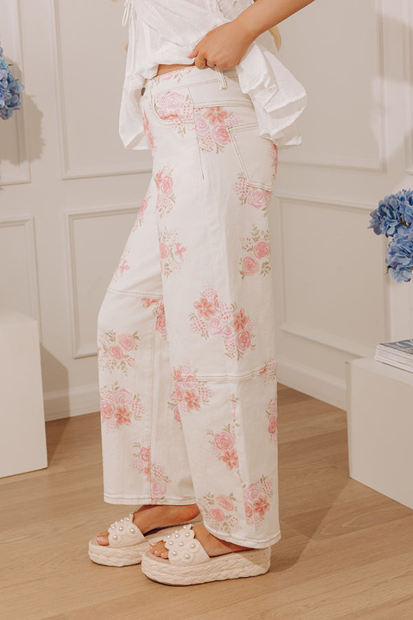 Fresh Pick High Waist Floral Barrel Leg Jean Image - 4