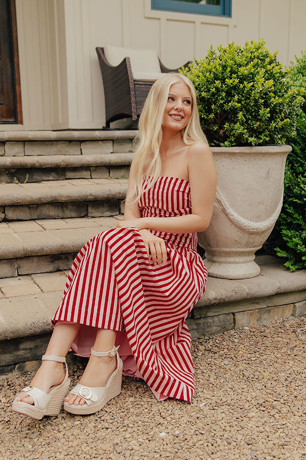 Everyday Classic Stripe Midi Dress Image - 5
