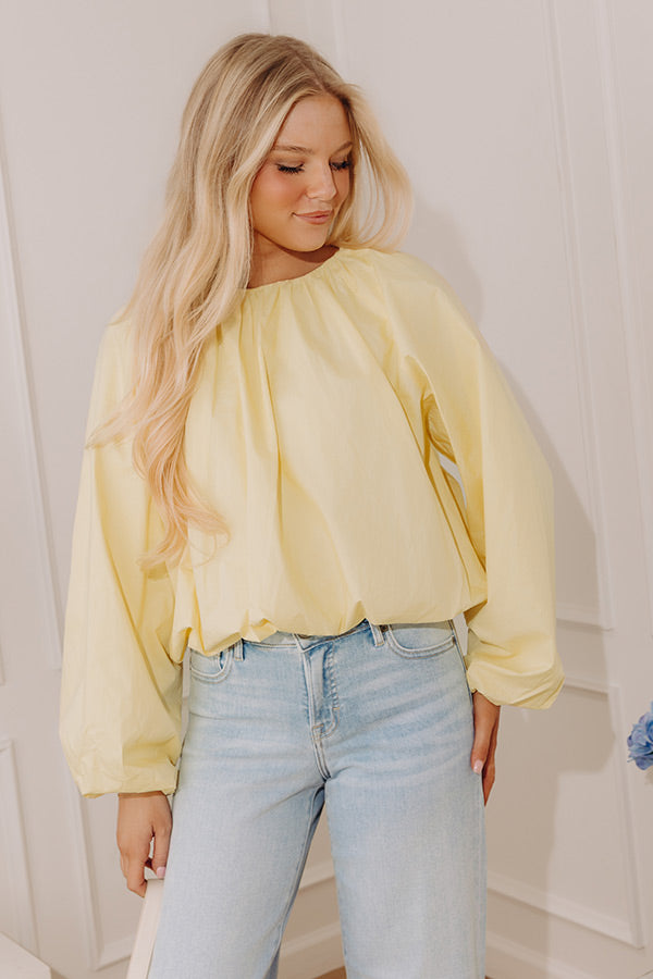 Bright Smile Balloon Hem Poplin Top