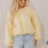 Bright Smile Balloon Hem Poplin Top Image - 1