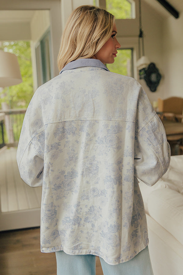 Sweet Garden Floral Denim Jacket Image - 3