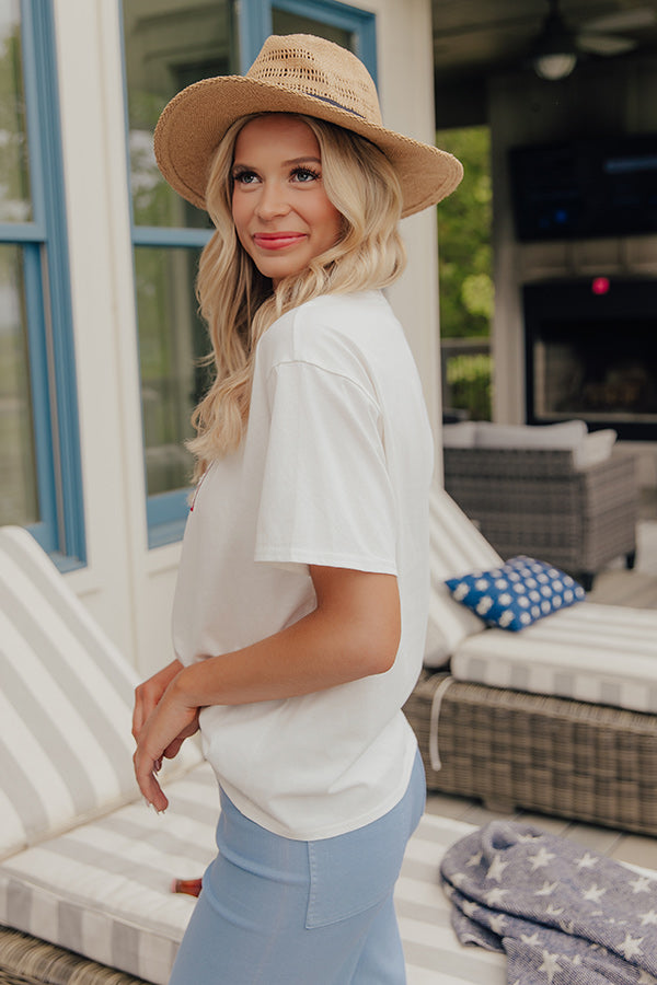 Sweet Freedom Oversized Embroidered Tee Image - 4