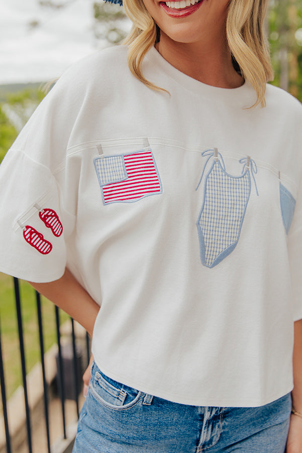 All-American Summer Embroidered Tee Image - 2