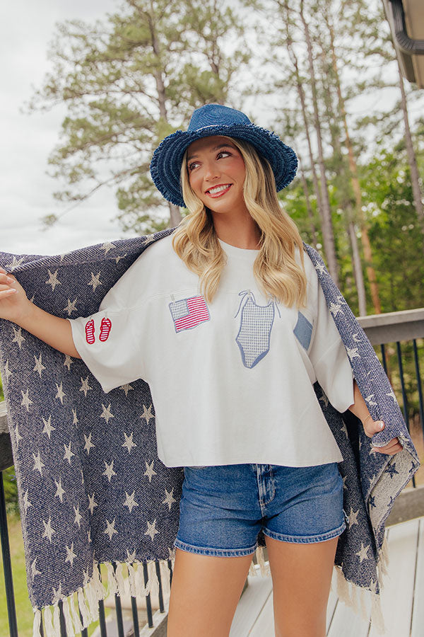 All-American Summer Embroidered Tee Image - 1