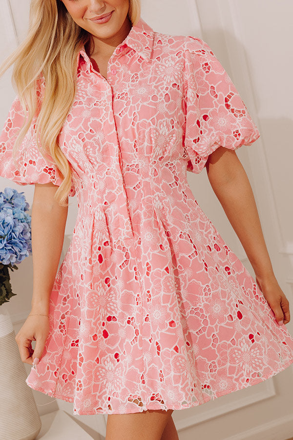 Lovely Moments Floral Lace Mini Dress in Pink Image - 2