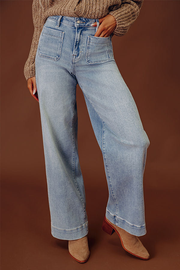 HIDDEN JEANS Ivy High Waist Wide Leg Jean in Light Wash