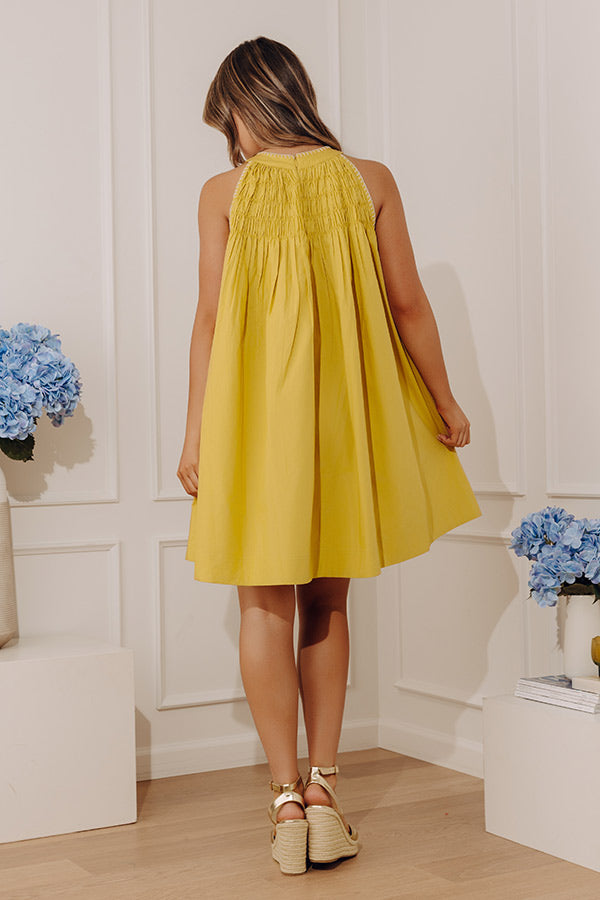 Sweet Breeze A-line Mini Dress in Chartreuse Image - 5
